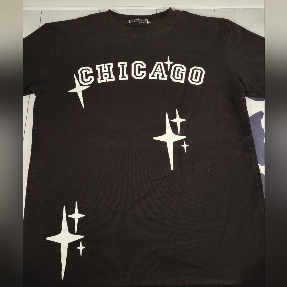 Y2K Chicago Streetwear Graphic Tee Heavyweight Premium Cotton Men's Large - Picture 3 of 5
